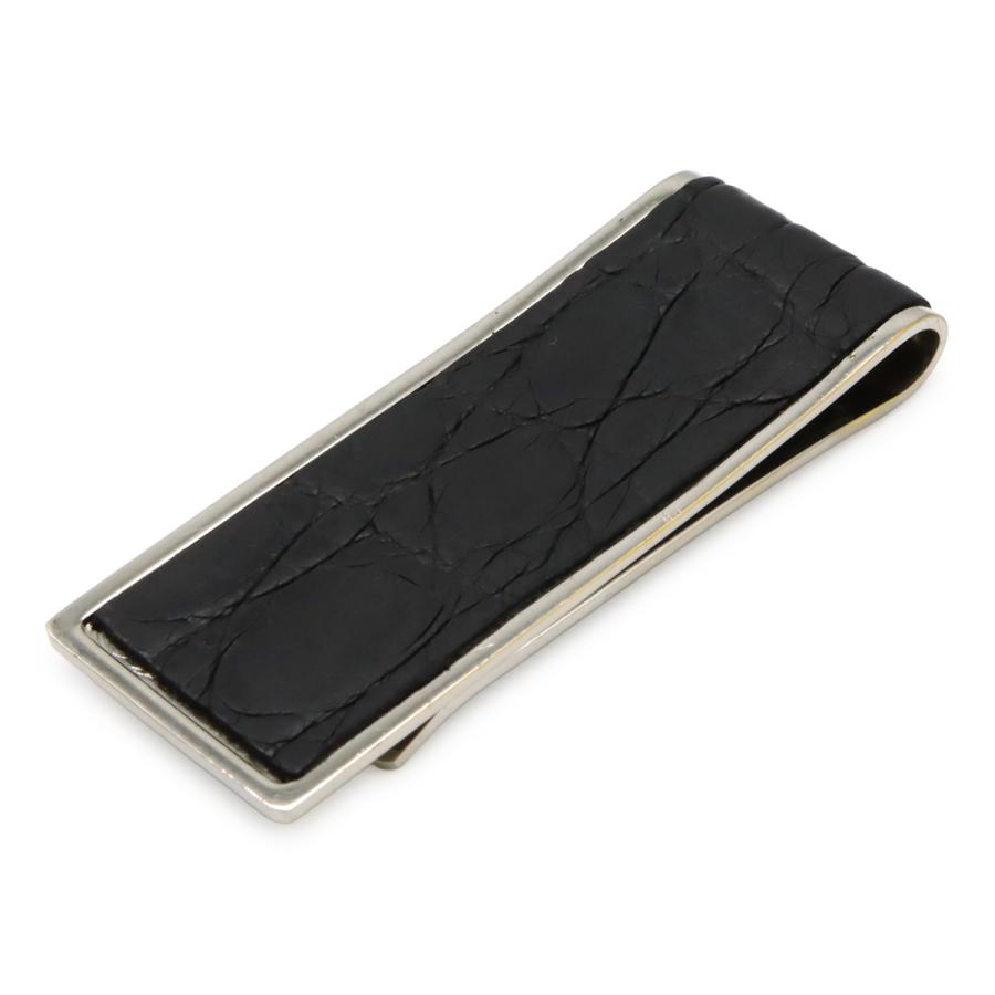 GUCCI グッチ マネークリップ ビルクリップ 札ばさみ クロコ型押し レザー ブラック 黒 シルバー金具 | GUCCI | 01