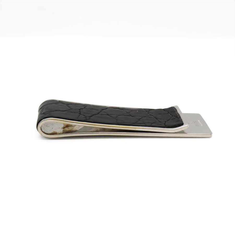 GUCCI グッチ マネークリップ ビルクリップ 札ばさみ クロコ型押し レザー ブラック 黒 シルバー金具 | GUCCI | 02