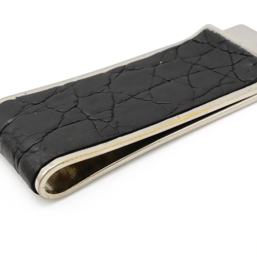 GUCCI グッチ マネークリップ ビルクリップ 札ばさみ クロコ型押し レザー ブラック 黒 シルバー金具 | GUCCI | 03