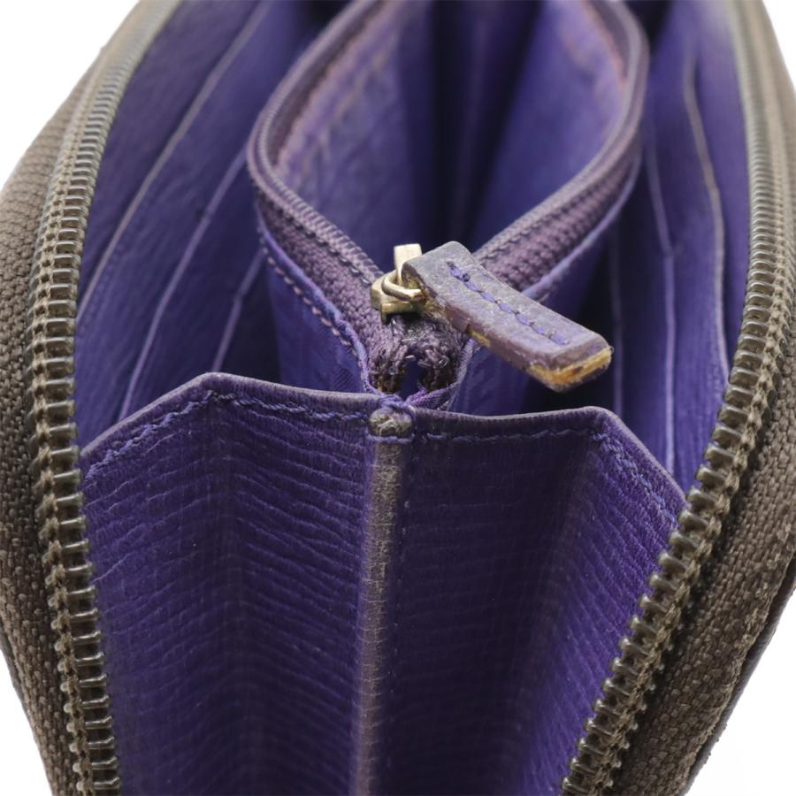 FENDI フェンディ ズッカ柄 ラウンドファスナー 長財布 ファブリック PVC レザー カーキブラウン ダークブラウン パープル 紫 8M0024 | FENDI | 06