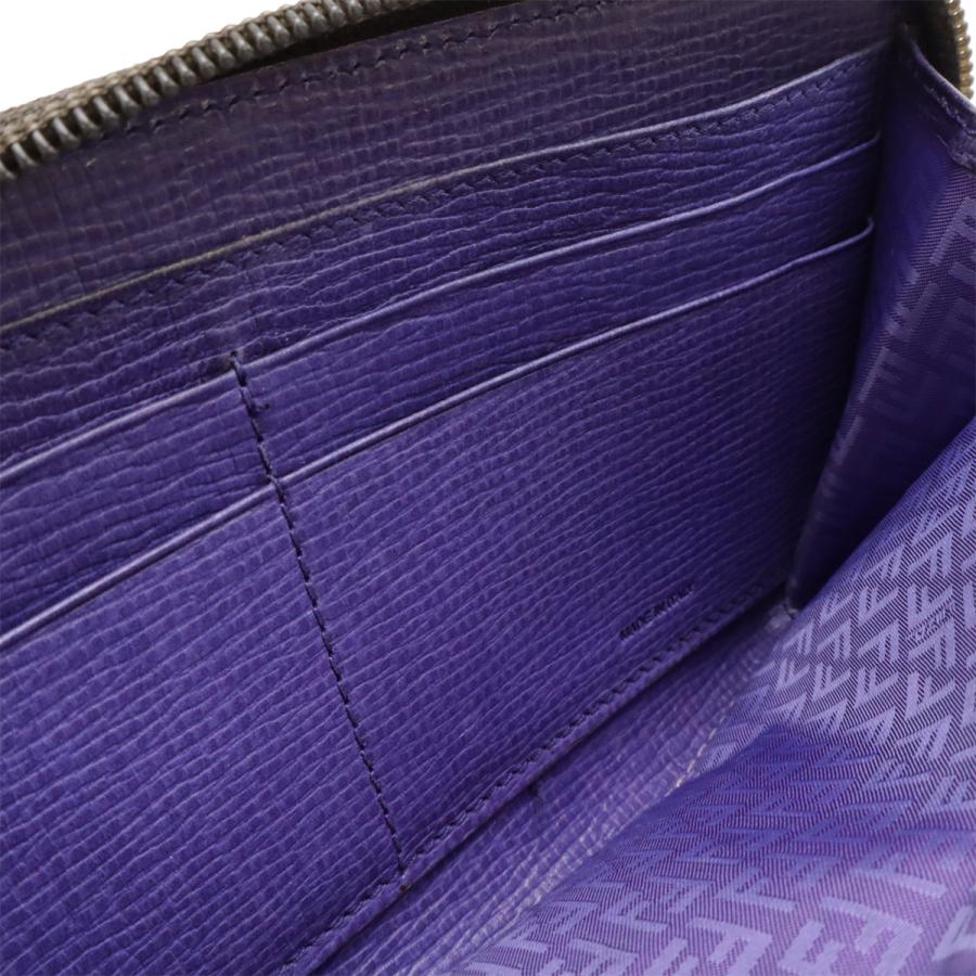 FENDI フェンディ ズッカ柄 ラウンドファスナー 長財布 ファブリック PVC レザー カーキブラウン ダークブラウン パープル 紫 8M0024 | FENDI | 07