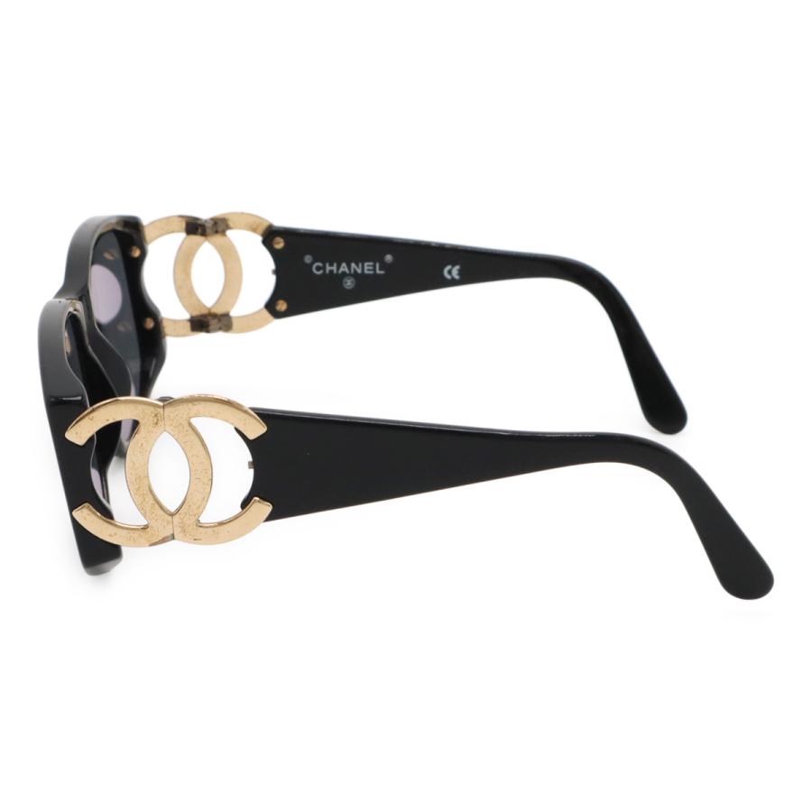 CHANEL シャネル ココマーク サングラス アイウェア シニアグラス 老眼鏡 度入り ブルースモーク ブラック 黒 ゴールド金具 02461 | CHANEL | 01