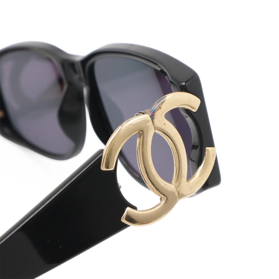 CHANEL シャネル ココマーク サングラス アイウェア シニアグラス 老眼鏡 度入り ブルースモーク ブラック 黒 ゴールド金具 02461 | CHANEL | 04