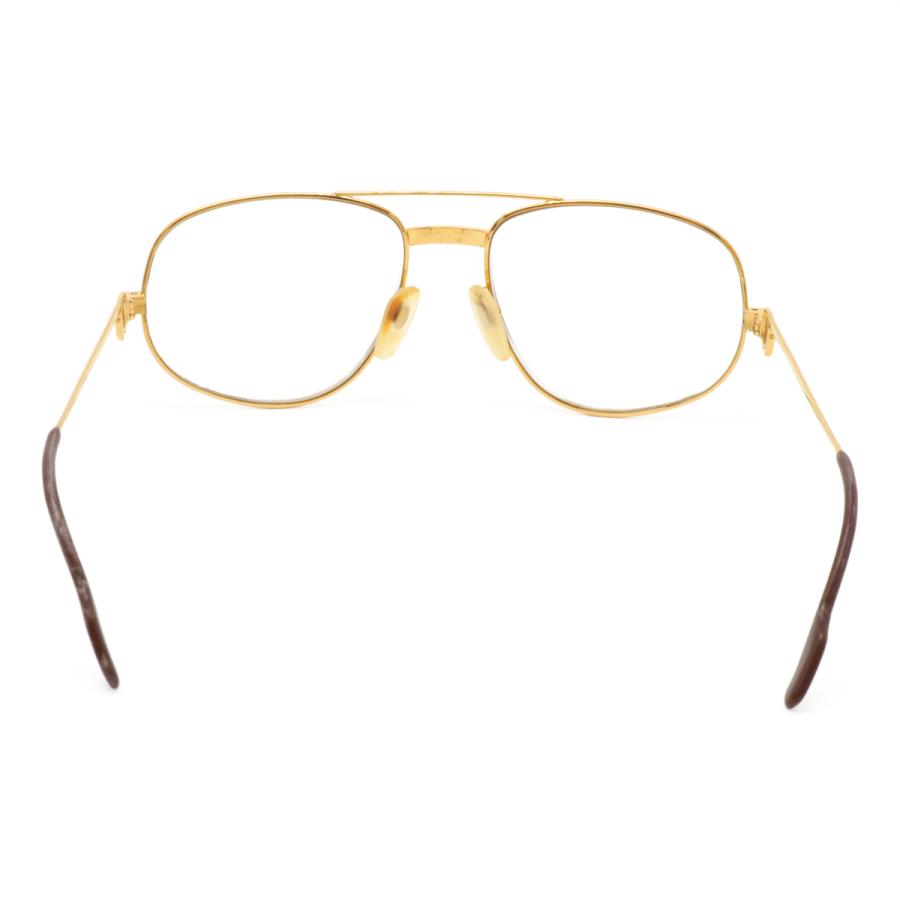 Cartier カルティエ サントス ツーブリッジ ティアドロップ 眼鏡 めがね メガネフレーム 度入り ライトブラウン ゴールド金具 | Cartier | 02