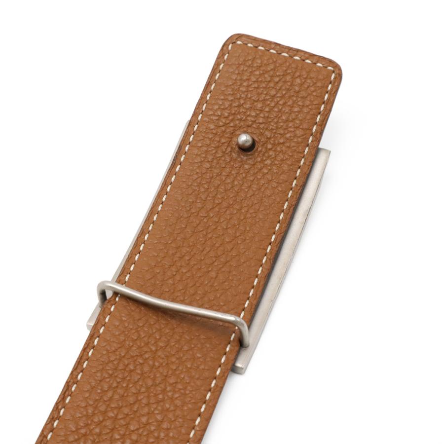 HERMES エルメス Hプレート ベルト リバーシブル ボックスカーフ BOXカーフ トゴ レザー ブラック 黒 ブラウン 茶 シルバー金具 #80 | HERMES | 03