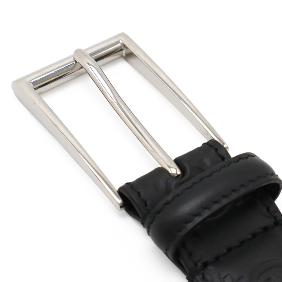 GUCCI グッチ グッチシマ ダブルG シグネチャー ベルト レザー ブラック 黒 シルバー金具 メンズ 紳士用 #85 474313 | GUCCI | 02