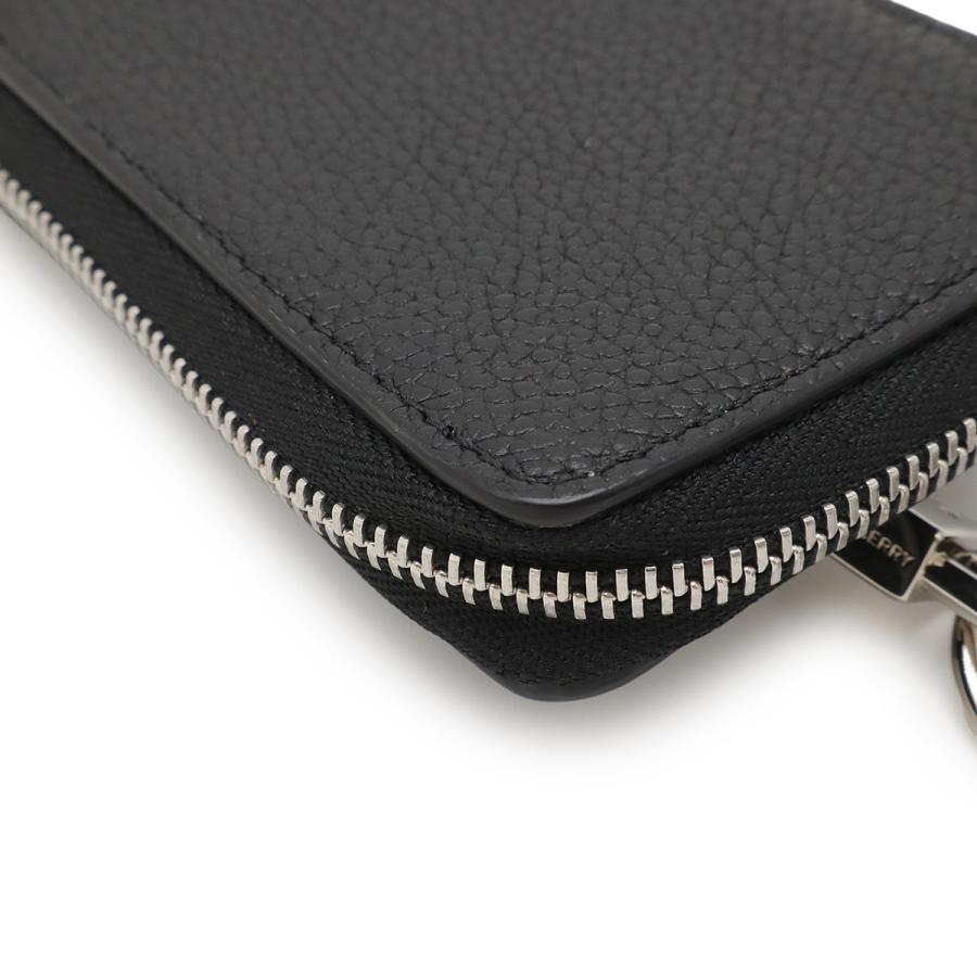 BURBERRY バーバリー TBロゴ カードケース 名刺入れ パスケース ケース 小銭入れ ネックストラップ ブラック 黒 シルバー金具 8028233 BURBERRY（バーバリー） TBロゴ カードケース 名刺入れ パスケース