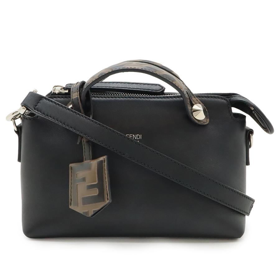 FENDI フェンディ BY THE WAY バイザウェイ スモール ハンドバッグ 2WAY ショルダーバッグ ズッカ柄 FFモチーフ レザー ブラック 黒 8BL145 FENDI（フェンディ） BY THE WAY バイザウェイ スモール ハンドバッグ