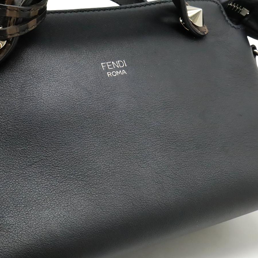 FENDI フェンディ BY THE WAY バイザウェイ スモール ハンドバッグ 2WAY ショルダーバッグ ズッカ柄 FFモチーフ レザー ブラック 黒 8BL145 FENDI（フェンディ） BY THE WAY バイザウェイ スモール ハンドバッグ