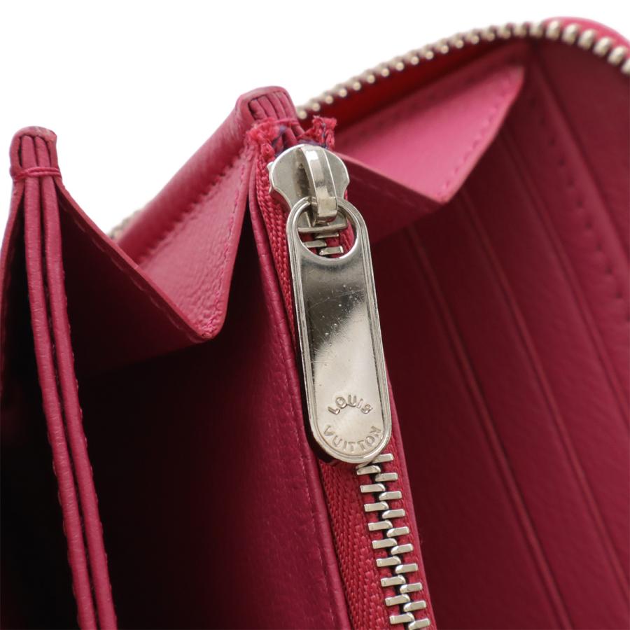 LOUIS VUITTON ルイ ヴィトン クロコダイル ブリリアント ジッピーウォレット パドロック ラウンドファスナー 長財布 フューシャ ピンクの画像