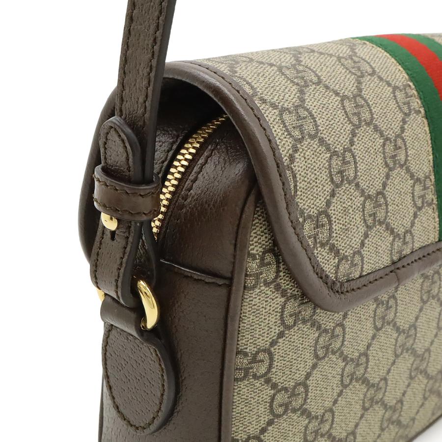 GUCCI グッチ オフィディア GGスプリーム スモール ショルダーバッグ ウェブストライプストラップ 2WAY クラッチバッグ PVC ベージュ | GUCCI | 03