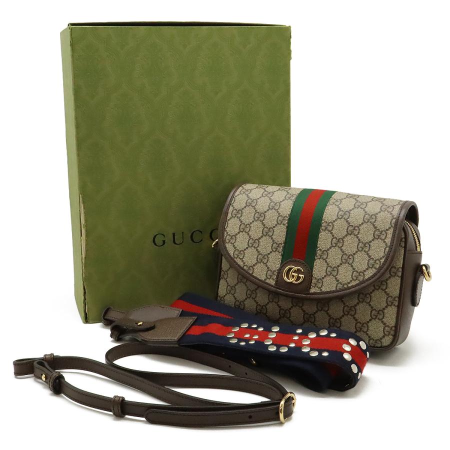 GUCCI グッチ オフィディア GGスプリーム スモール ショルダーバッグ ウェブストライプストラップ 2WAY クラッチバッグ PVC ベージュ | GUCCI | 08