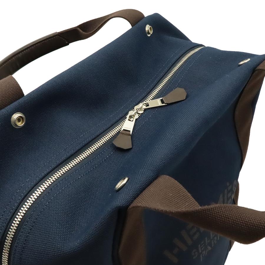 HERMES エルメス グルーム サック ド パンサージュ バッグパック リュックサック キャンバス レザー ネイビー 紺 ダークブラウン | HERMES | 04