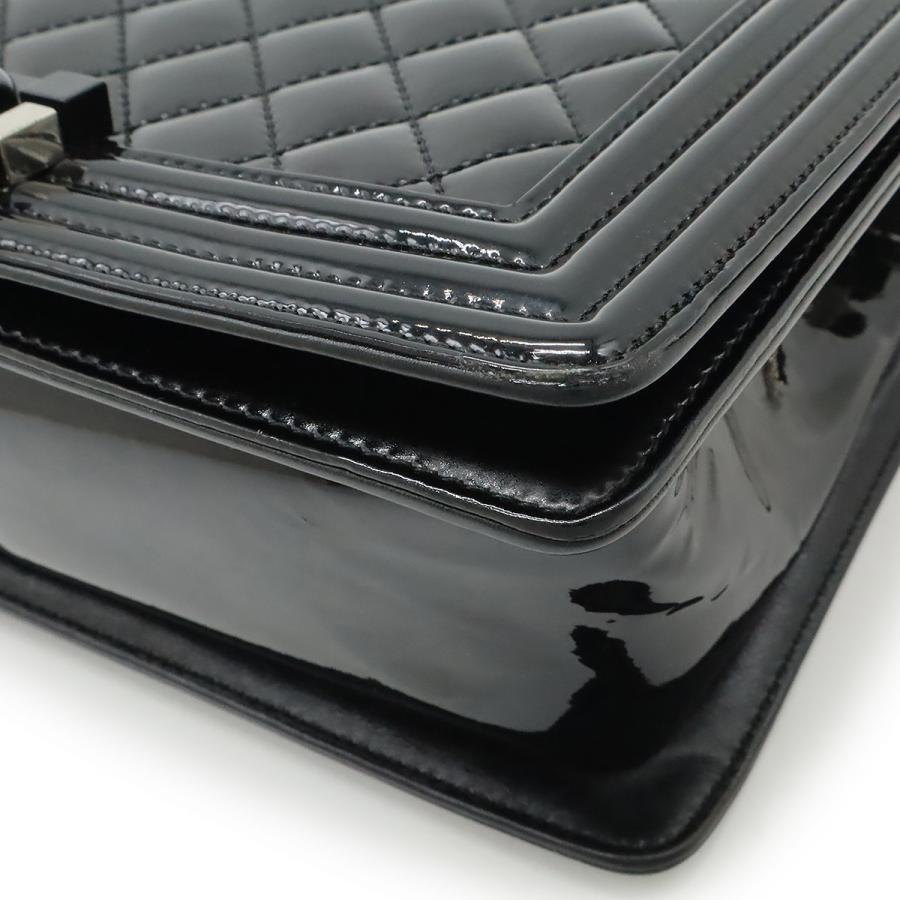 CHANEL シャネル ボーイシャネル マトラッセ ココマーク チェーンショルダーバッグ エナメル パテント ブラック 黒 シルバー金具 A67086 | CHANEL | 02