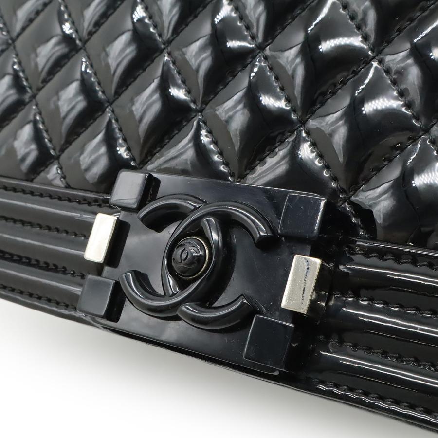 CHANEL シャネル ボーイシャネル マトラッセ ココマーク チェーンショルダーバッグ エナメル パテント ブラック 黒 シルバー金具 A67086 | CHANEL | 07