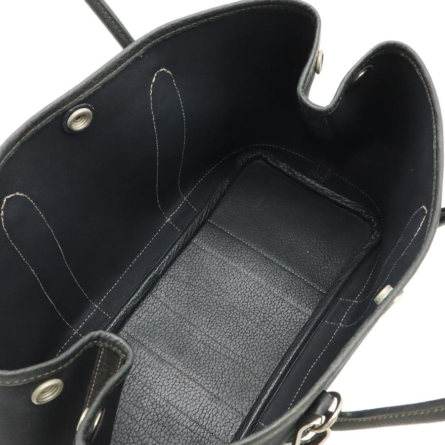 HERMES エルメス ガーデンパーティTPM トートバッグ ハンドバッグ 2WAY ショルダーバッグ トワルオフィシエ キャンバス レザー 黒 ブラック □I刻印 | HERMES | 04