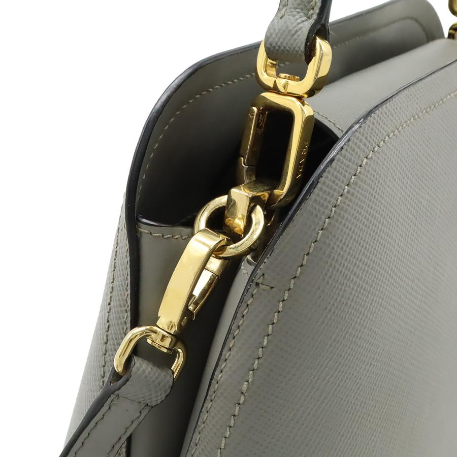 PRADA プラダ マチネ ハンドバッグ 2WAY ショルダーバッグ サフィアーノ レザー ARDESIA グレー ゴールド金具 1BA282 | PRADA | 04