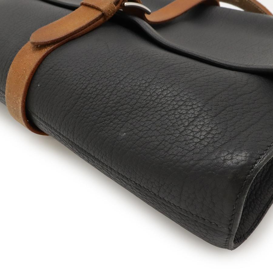 HERMES エルメス エトリヴィエール ドキュメント ビジネスバッグ ハンドバッグ フィヨルド ブラック 黒 シルバー金具 □H刻印 | HERMES | 02