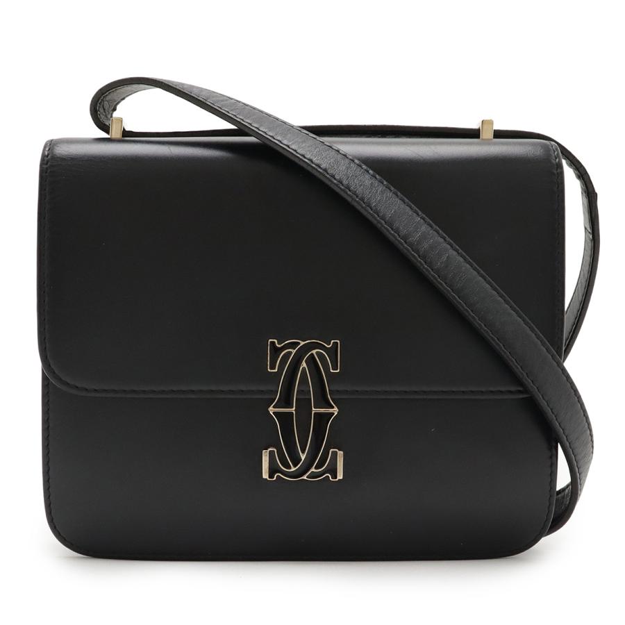 Cartier カルティエ C ドゥ カルティエ ショルダーバッグ ミニ ポシェット 斜め掛け カーフスキン ブラック 黒 CRL1002295 | Cartier