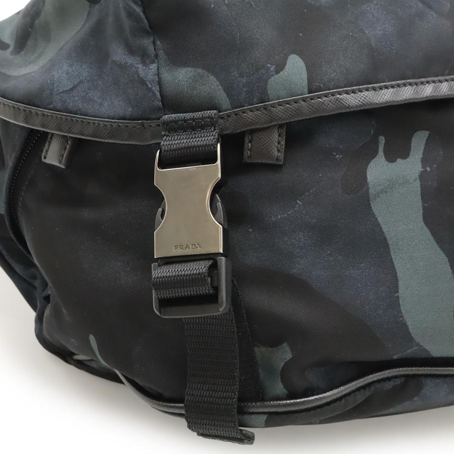 PRADA プラダ ボディバッグ ショルダーバッグ メッセンジャーバッグ 迷彩柄 カモフラージュ ナイロン レザー ネイビー系マルチカラー_6
