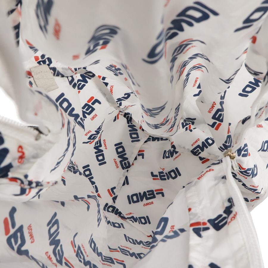 FENDI フェンディ フェンディマニア FILAコラボ エコバッグ バックパック リュックサック ナイロン レザー ホワイト マルチカラー | FENDI | 08