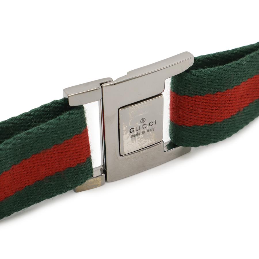GUCCI グッチ シェリーライン ベルト キャンバス グリーン 緑 レッド 赤 シルバー金具 | GUCCI | 02