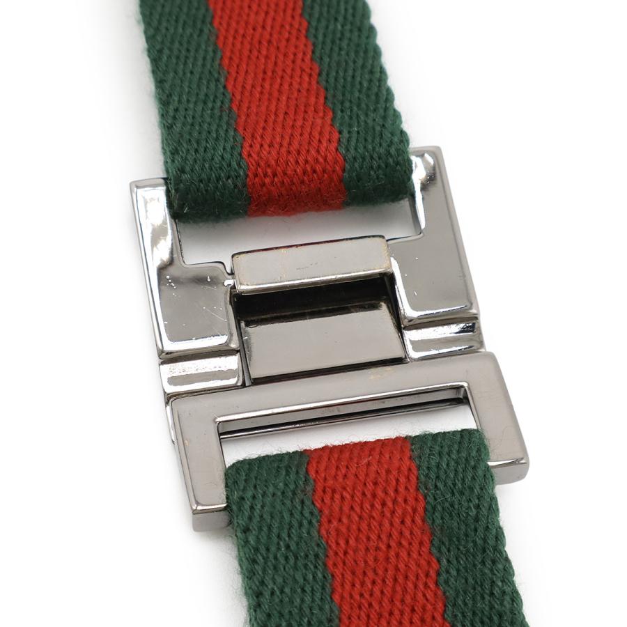 GUCCI グッチ シェリーライン ベルト キャンバス グリーン 緑 レッド 赤 シルバー金具 | GUCCI | 03