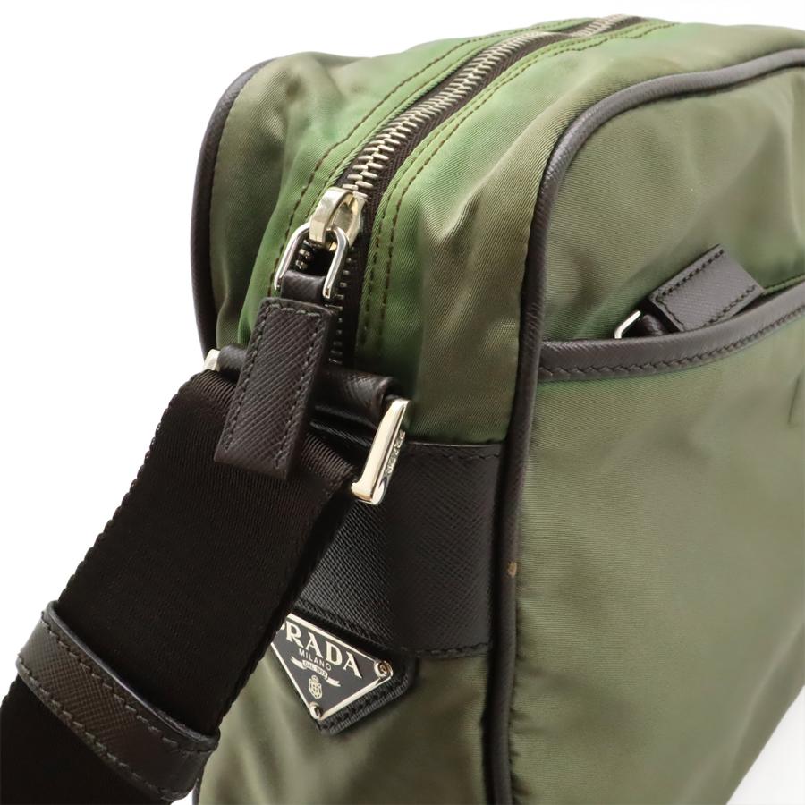 PRADA プラダ ロゴジャガード ショルダーバッグ 斜め掛け ナイロン レザー FUMO ダークグレー シルバー金具 VA0772 海外ブティック購入品 | PRADA | 05
