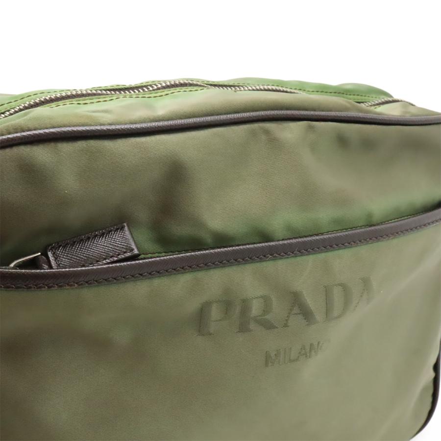 PRADA プラダ ロゴジャガード ショルダーバッグ 斜め掛け ナイロン レザー FUMO ダークグレー シルバー金具 VA0772 海外ブティック購入品 | PRADA | 07