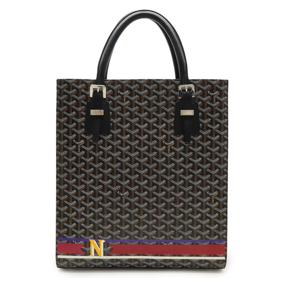 GOYARD ゴヤール コモールGM ペイント ハンドバッグ トートバッグ ヘリンボーン柄 PVC レザー ブラック ブラウン ホワイト | GOYARD
