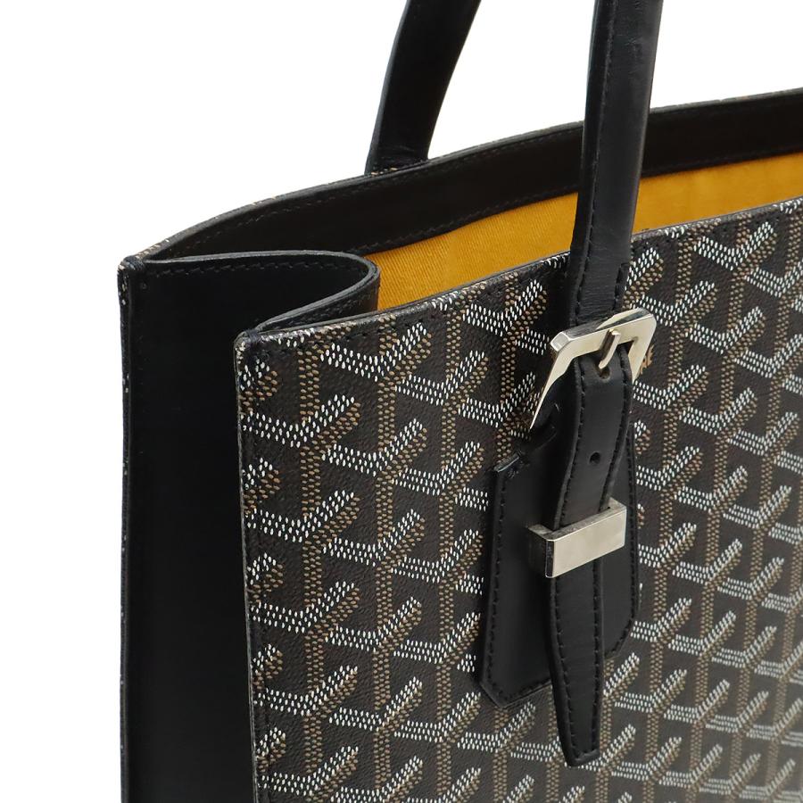 GOYARD ゴヤール コモールGM ペイント ハンドバッグ トートバッグ ヘリンボーン柄 PVC レザー ブラック ブラウン ホワイト | GOYARD | 04