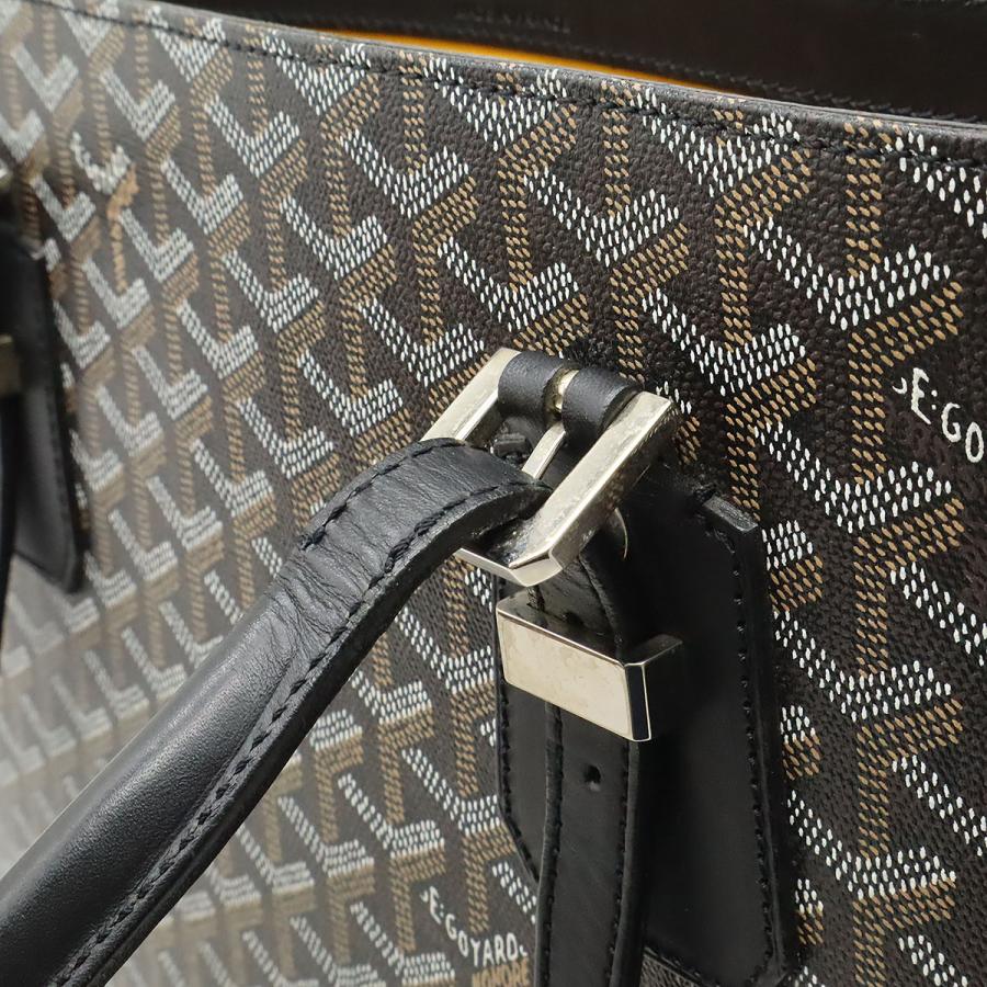 GOYARD ゴヤール コモールGM ペイント ハンドバッグ トートバッグ ヘリンボーン柄 PVC レザー ブラック ブラウン ホワイト | GOYARD | 07