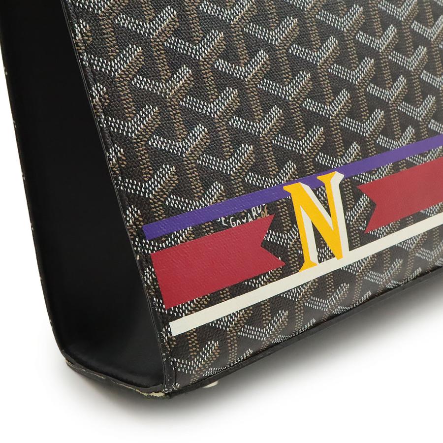 GOYARD ゴヤール コモールGM ペイント ハンドバッグ トートバッグ ヘリンボーン柄 PVC レザー ブラック ブラウン ホワイト | GOYARD | 08