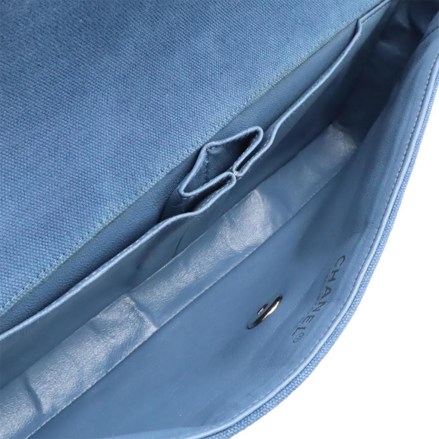 CHANEL シャネル チョコバー チェーンショルダー ショルダーバッグ ワンショルダー 肩掛け キャンバス レザー ブルー 青 アイボリー | CHANEL | 05