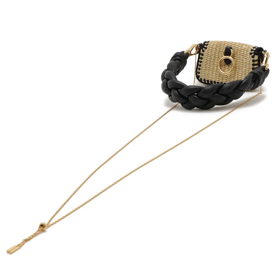 FENDI フェンディ ナノ バゲット チャーム ミニバッグ チェーンショルダーバッグ バッグチャーム 3WAY ラフィア ナチュラル ブラック 黒 7AR996 | FENDI | 01