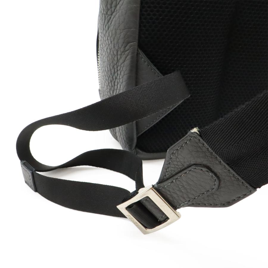 FENDI フェンディ セレリア FFロゴ バックパック リュックサック レザー グレー ブラック 黒 シルバー金具 7VZ047 | FENDI | 08