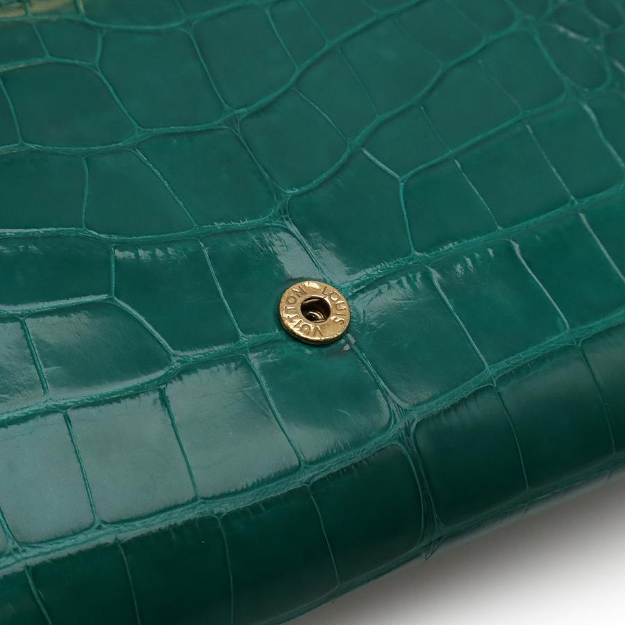 LOUIS VUITTON ルイ ヴィトン クロコダイル ブリリアント ポルトフォイユ カプシーヌ 2つ折り 二つ折り 長財布 グリーン 緑の画像