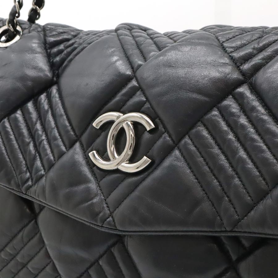 CHANEL シャネル ココマーク チェーンショルダー ショルダーバッグ トートバッグ キルティング レザー ブラック 黒 シルバー金具 | CHANEL | 06