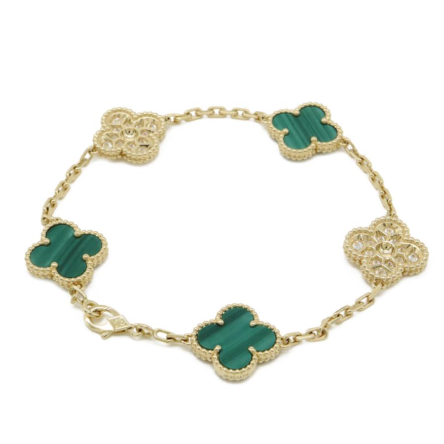 Van Cleef & Arpels ヴァン クリーフ & アーペル ヴィンテージアルハンブラ ブレスレット 5モチーフ K18 ダイヤ マラカイト　 VCARO7GQ00 | Van Cleef ＆ Arpels | 01