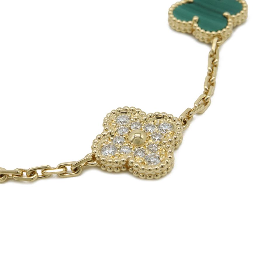 Van Cleef & Arpels ヴァン クリーフ & アーペル ヴィンテージアルハンブラ ブレスレット 5モチーフ K18 ダイヤ マラカイト　 VCARO7GQ00 | Van Cleef ＆ Arpels | 02