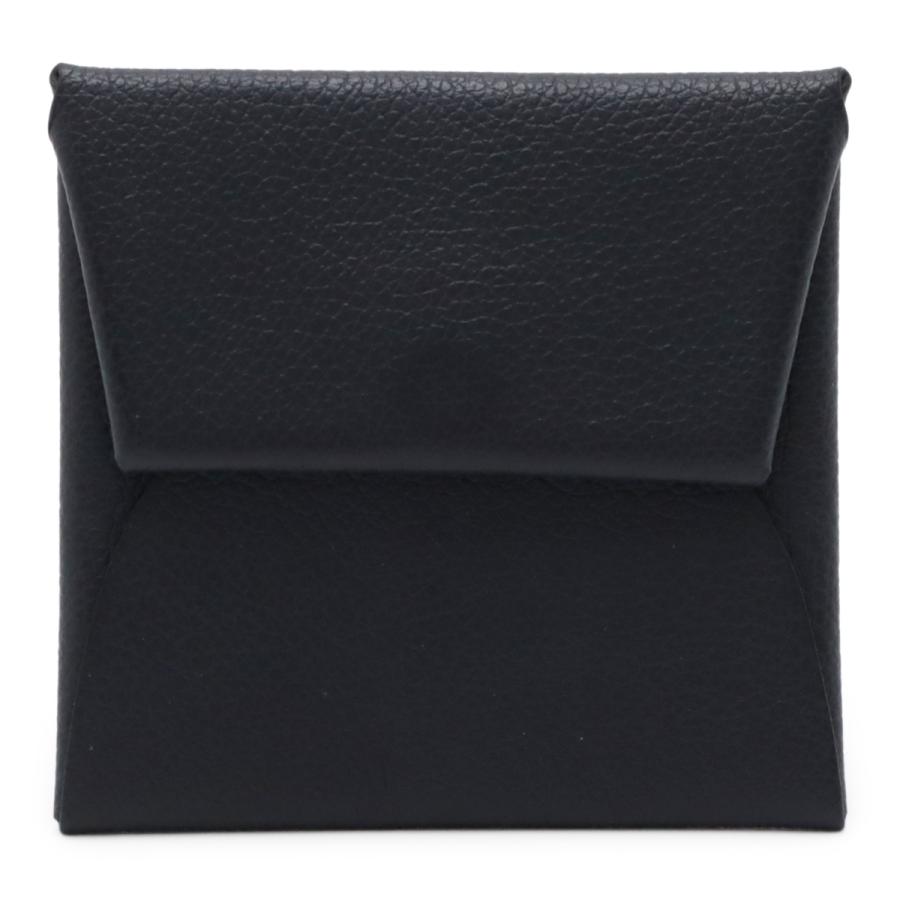 HERMES エルメス バスティア コインケース 小銭入れ コインパース ヴォーエプソン レザー ブルーニュイ 濃紺 ネイビー シルバー金具 | HERMES