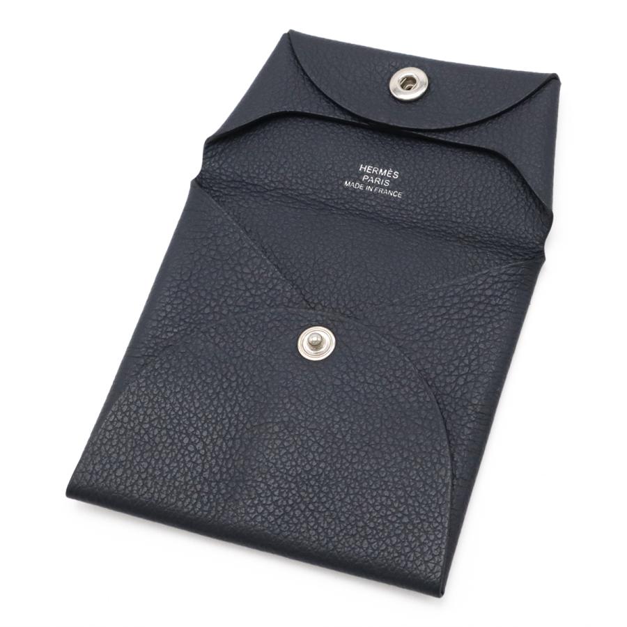HERMES エルメス バスティア コインケース 小銭入れ コインパース ヴォーエプソン レザー ブルーニュイ 濃紺 ネイビー シルバー金具 | HERMES | 03