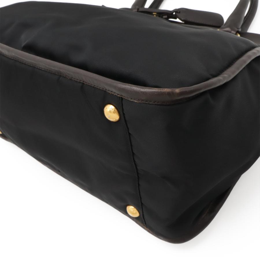 PRADA プラダ TESSUTO+CITY CA テスート ハンドバッグ 2WAY ショルダーバッグ ナイロン レザー NERO+MORO ブラック 黒 ダークブラウン | PRADA | 02
