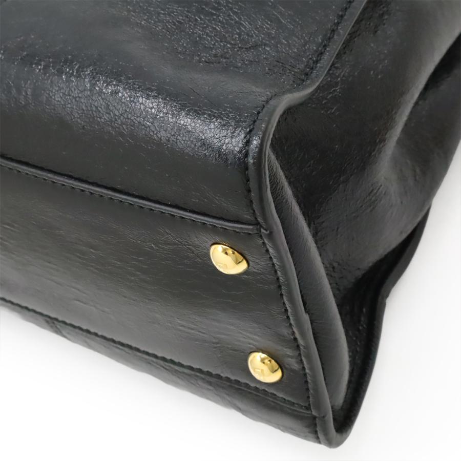 FENDI フェンディ ピーカブー レギュラー ハンドバッグ 2WAY ショルダーバッグ 斜め掛け レザー ブラック 黒 ゴールド金具 8BN290 | FENDI | 02
