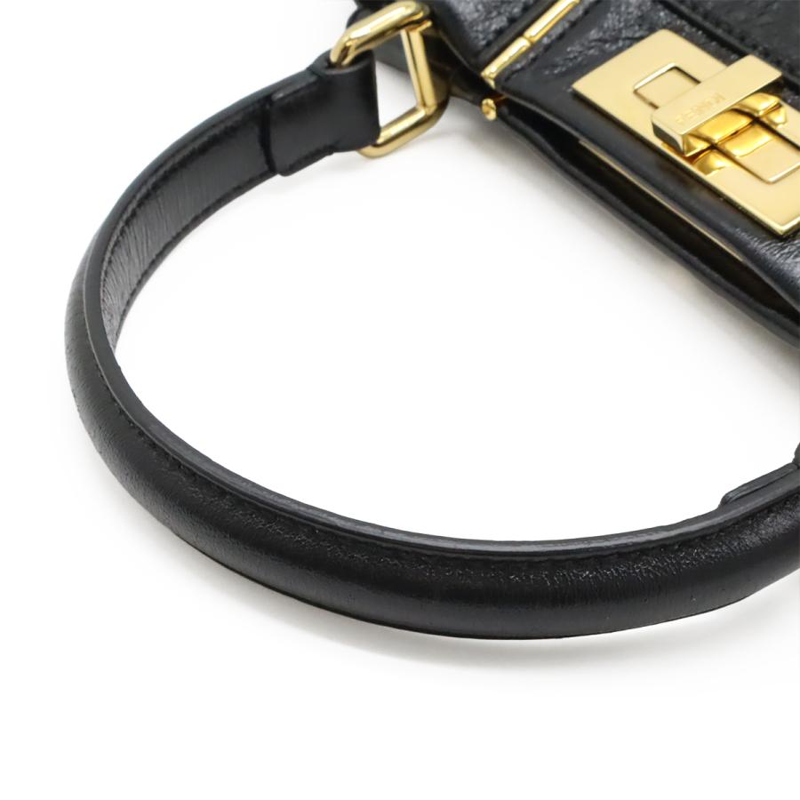 FENDI フェンディ ピーカブー レギュラー ハンドバッグ 2WAY ショルダーバッグ 斜め掛け レザー ブラック 黒 ゴールド金具 8BN290 | FENDI | 03
