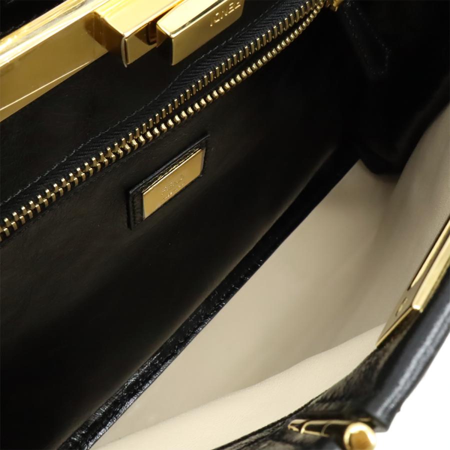 FENDI フェンディ ピーカブー レギュラー ハンドバッグ 2WAY ショルダーバッグ 斜め掛け レザー ブラック 黒 ゴールド金具 8BN290 | FENDI | 05