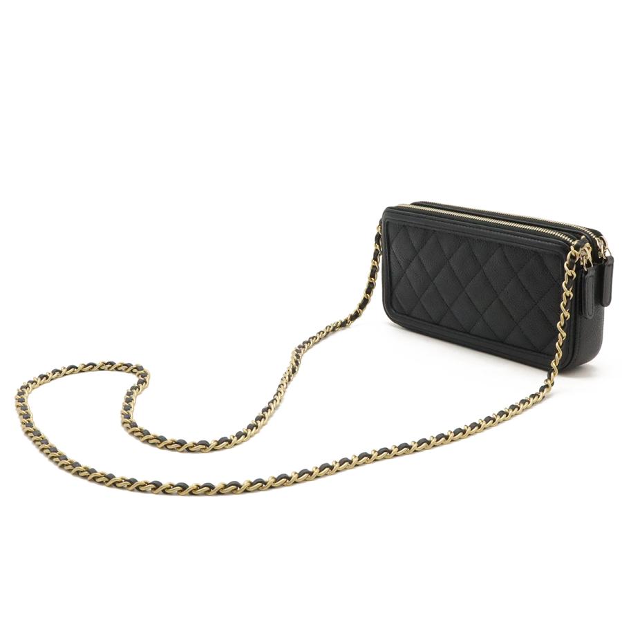 CHANEL シャネル CCフィリグリー チェーンウォレット ショルダーバッグ ポシェット 2WAY クラッチ キャビアスキン ブラック 黒 | CHANEL | 01