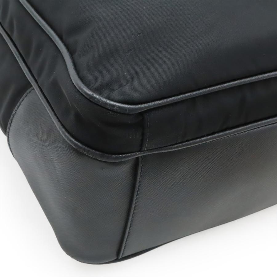 PRADA プラダ トライアングルロゴ トートバッグ 2WAY ショルダーバッグ 斜め掛け ナイロン レザー ブラック 黒 シルバー金具 2VG032 | PRADA | 02
