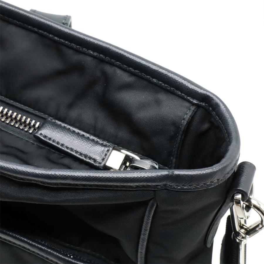 PRADA プラダ トライアングルロゴ トートバッグ 2WAY ショルダーバッグ 斜め掛け ナイロン レザー ブラック 黒 シルバー金具 2VG032 | PRADA | 04