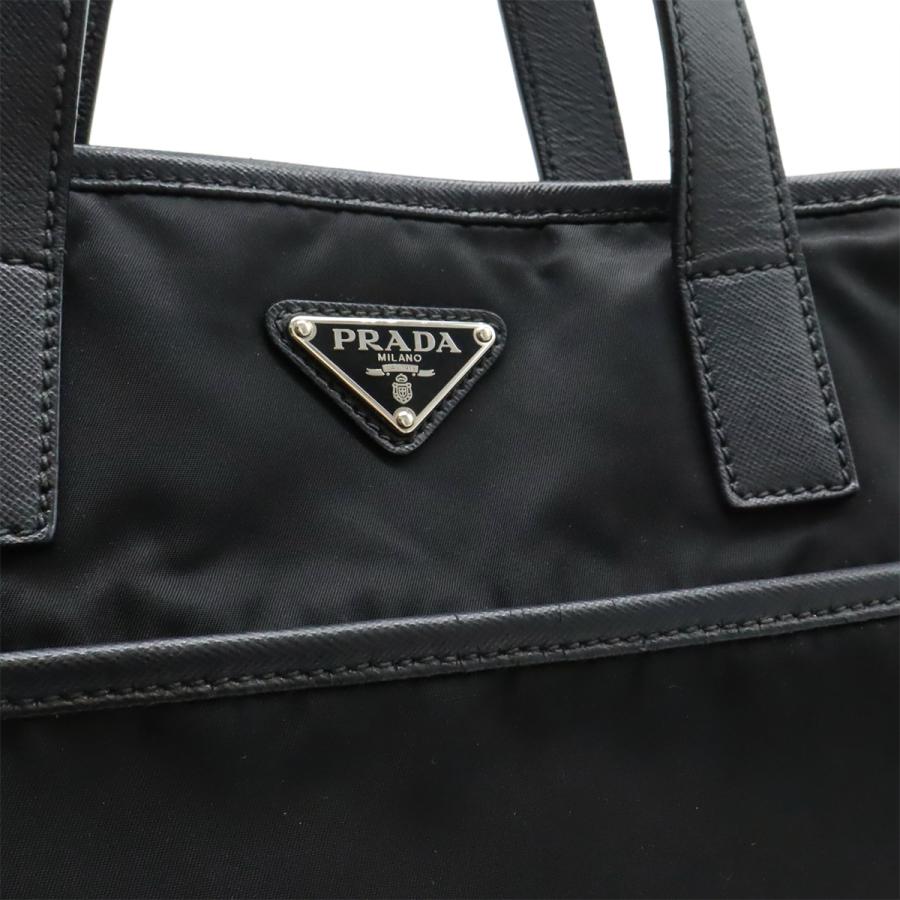 PRADA プラダ トライアングルロゴ トートバッグ 2WAY ショルダーバッグ 斜め掛け ナイロン レザー ブラック 黒 シルバー金具 2VG032 | PRADA | 08